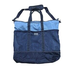LL Bean Everyday Lightweight Tote Large Blue Nylon Bag Beach Boat Picnic